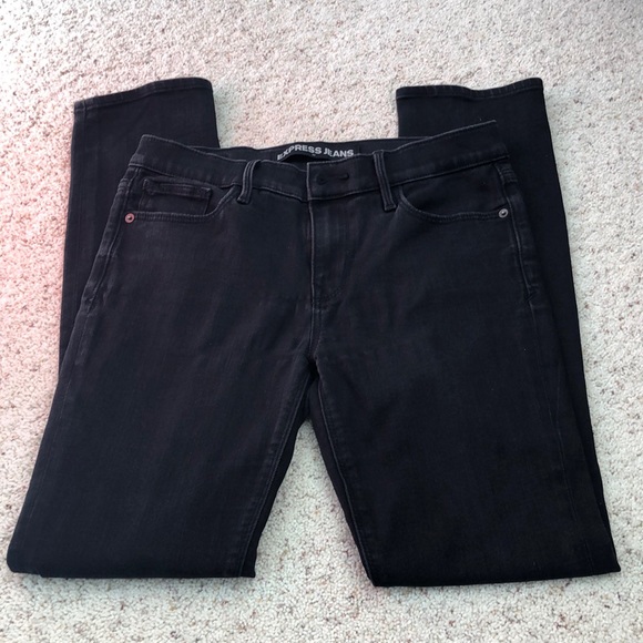 Express Skinny Mid Rise Black Jeans